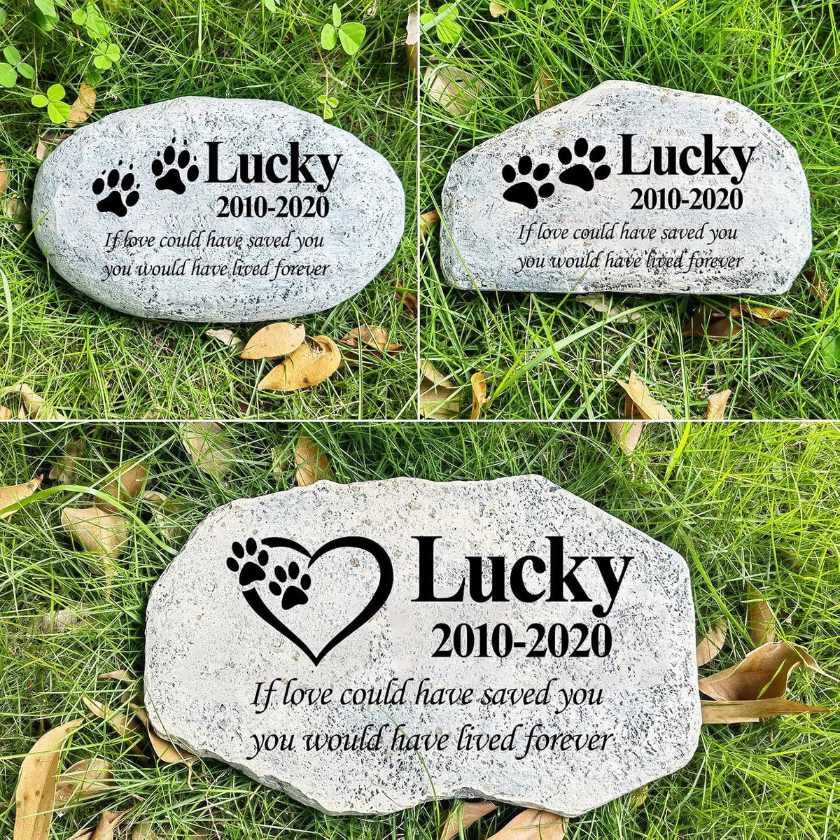 Personalized cat tombstone for outdoor garden memorial