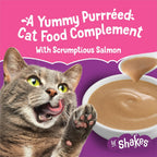 Friskies Lil Shakes salmon cat treat serving suggestion