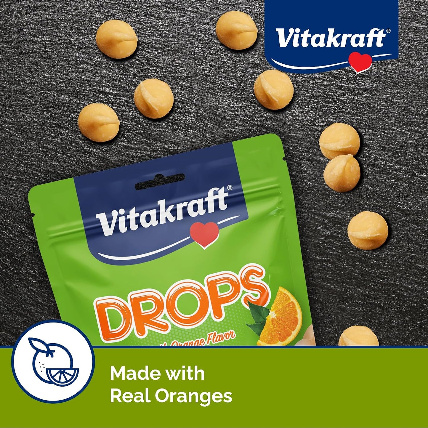 Vitamin C fortified orange flavored yogurt snacks for pet guinea pigs packaging back