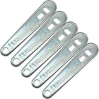ResOne Heavy Duty Steel Oxygen Tank Wrench 5 pack front view in silver steel.