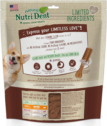 Nylabone Nutri Dent Dog Dental Chews - Natural Dog Teeth Cleaning & Breath Freshener - Dental Treats for Dogs - Filet Mignon Flavor, Small (64 Count) - Image 10