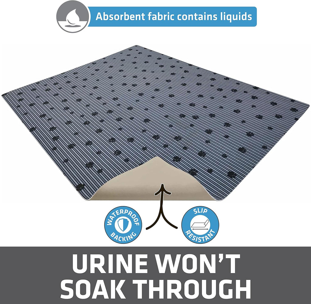 Waterproof backing of the Drymate XL cat litter mat demonstrating leak proof floor protection.
