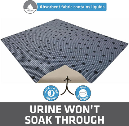 Waterproof backing of the Drymate XL cat litter mat demonstrating leak proof floor protection.