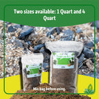 Detailed view of the ziplock pouch opening and coarse substrate blend