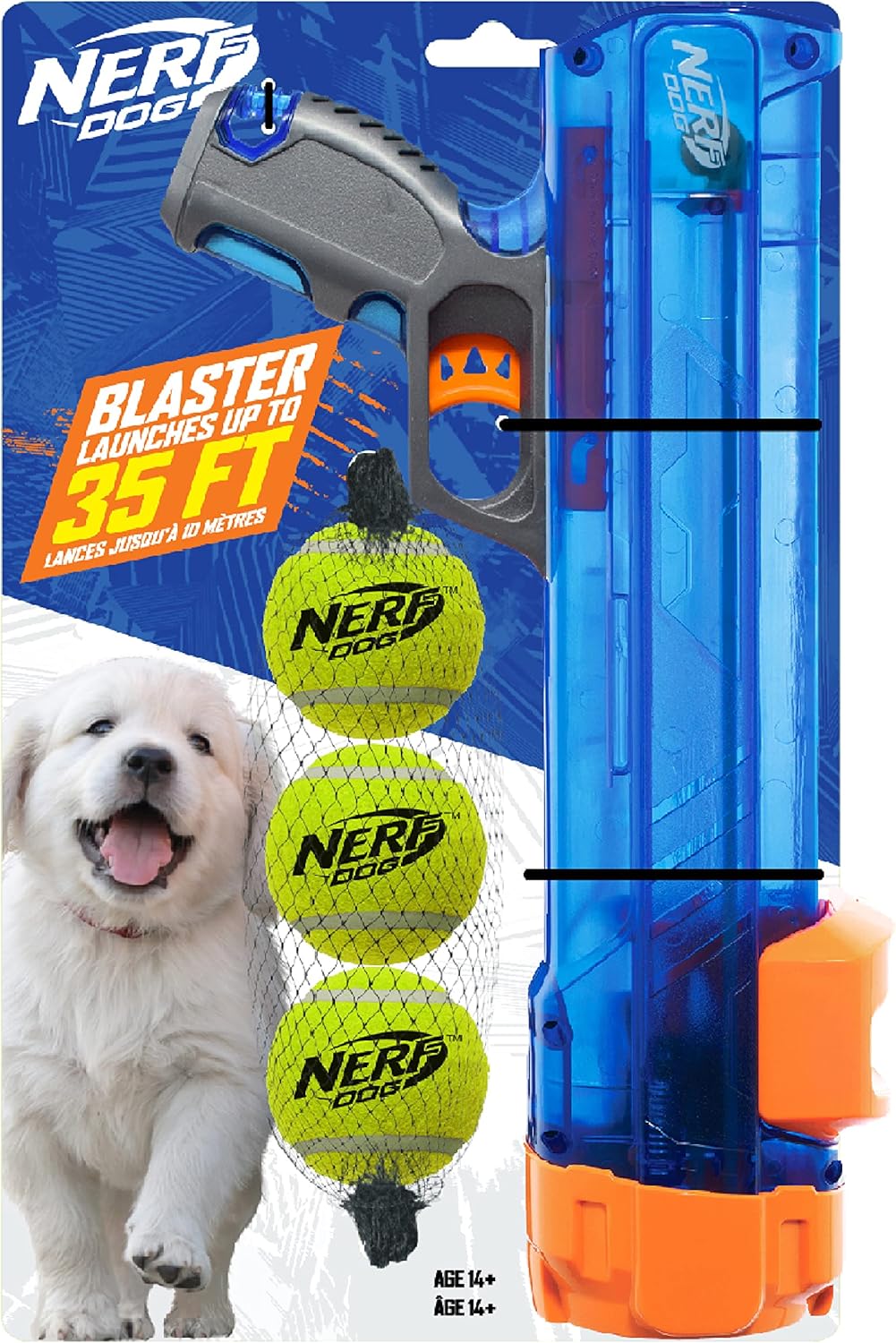 Nerf Dog Tennis Ball Blaster Dog Toy Gift Set, Tennis Ball Dog Fetch Toy Launches up to 50 ft, Dog Ball Thrower for All Breeds Includes Green Tennis Ball Launcher and 3 Dog Tennis Balls - Image 10
