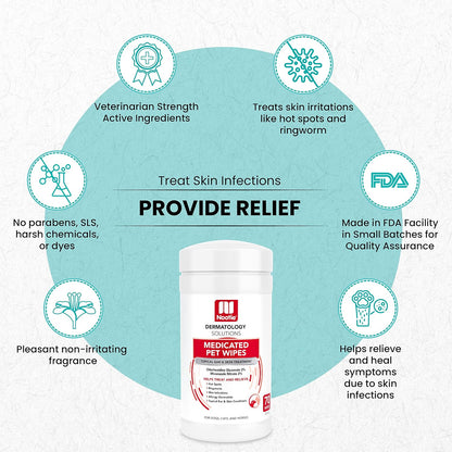Nootie dermatology solutions antibacterial and antifungal wipes for hot spots