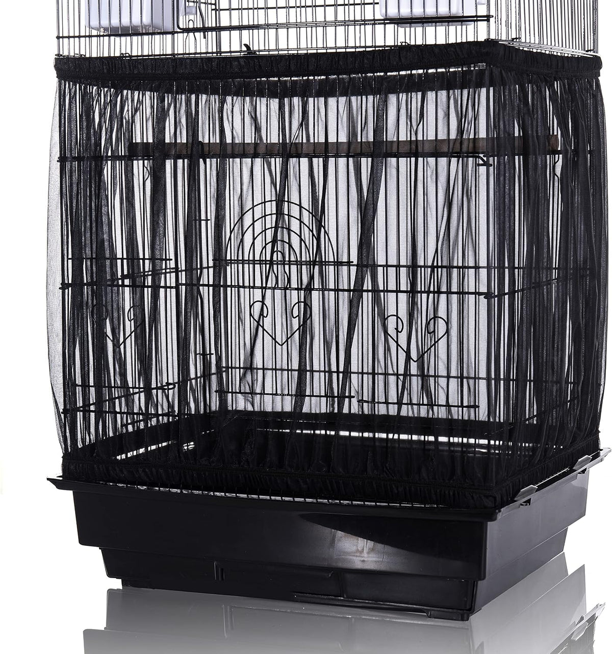 Tamu style Bird Cage Seed Catcher, Stretchy Mesh Skirt, 55-100 inch, White - Image 8