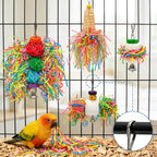 Natural material bird toys with rattan and loofah