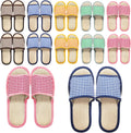 Eorbow 10 pairs washable house slippers front view display