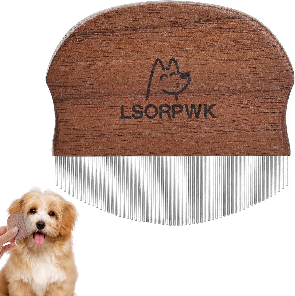 LSORPWK wooden eye comb for pets front view