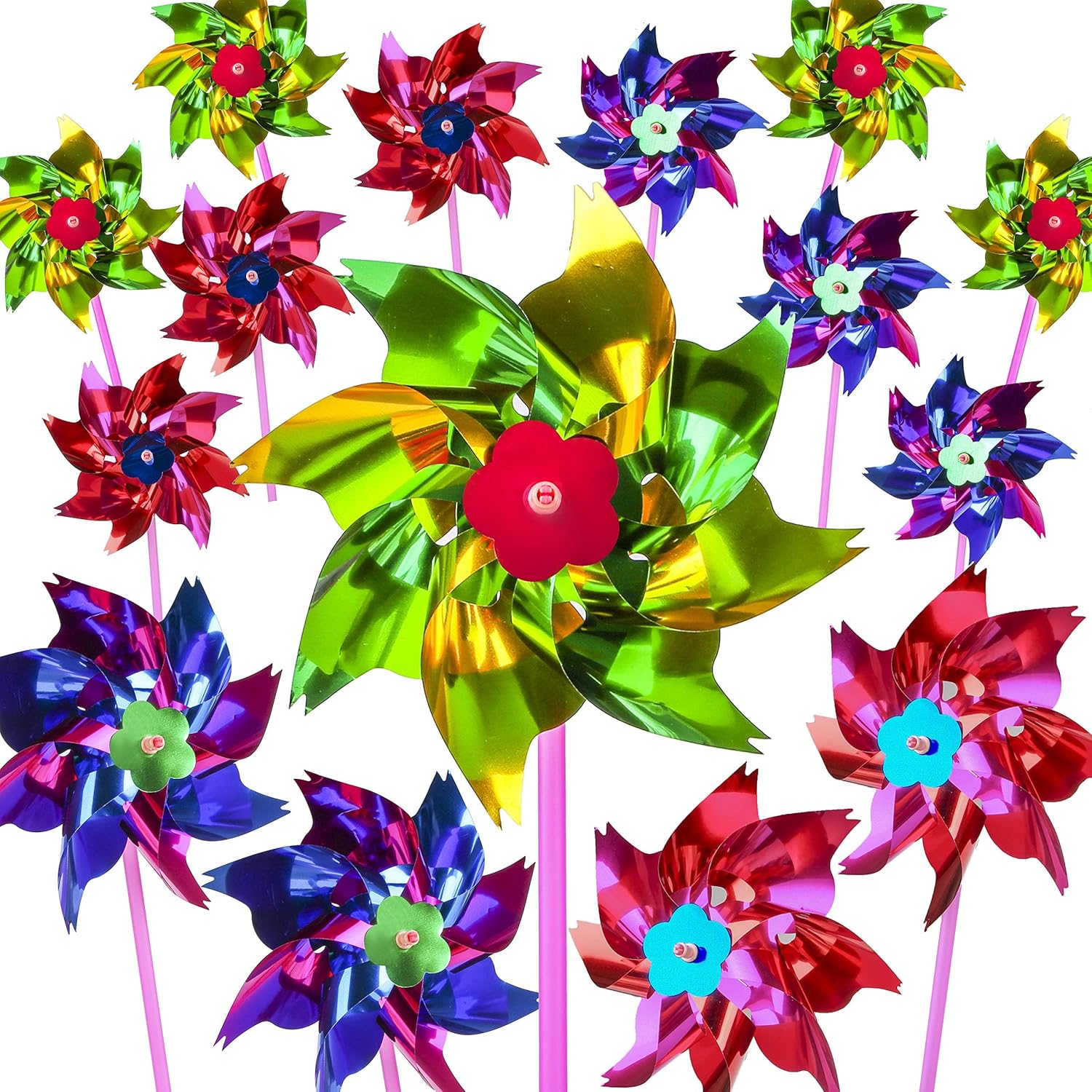 Proloso 24 pack plastic pinwheels front view set