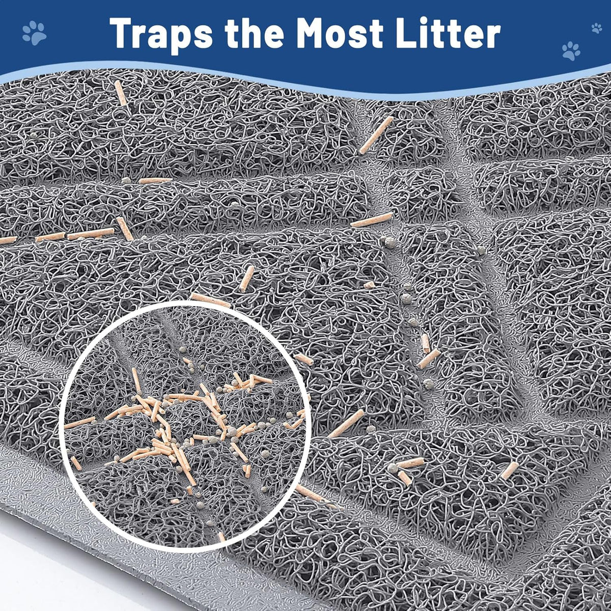 Smiry cat carpet close up of deep grooves trapping litter granules