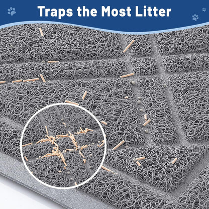 Smiry cat carpet close up of deep grooves trapping litter granules