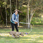 Squishy Face Studio training tool highlighting the integrated whiplash preventing bungee cord section.