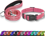Reflective Dog Collar with Safety Locking Buckle, Adjustable Soft Breathable Nylon Collars for Small, Medium and Large Dogs(Collar+Leash XS Width 5/8" Turquoise) - Image 10