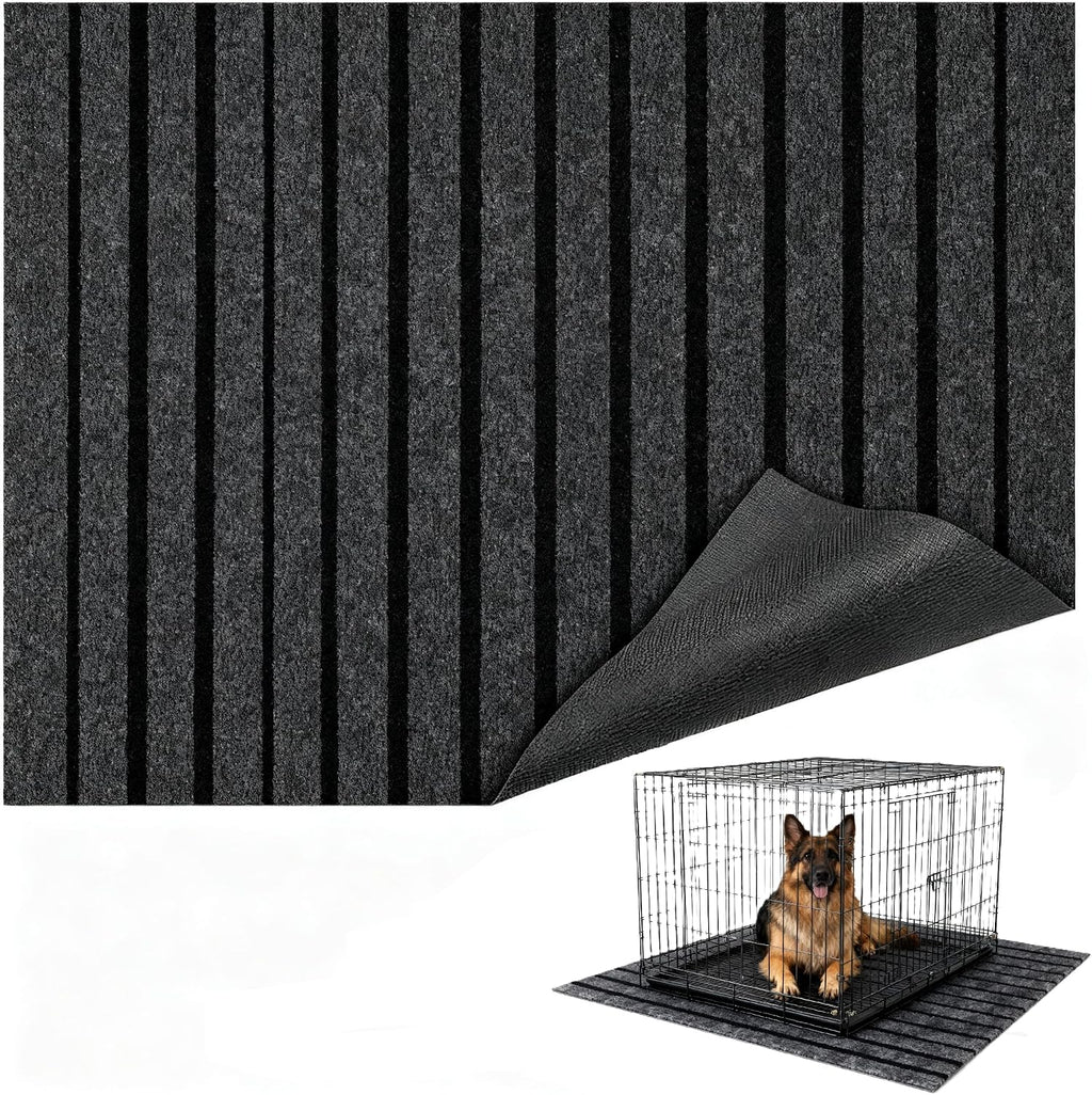 Dog Crate Mat 47"x32" Extra Thick Waterproof Non-Slip Kennel Pad, Absorbent Striped Design for Under Crate, Reusable & Washable Dog Mat for Crate - Image 10