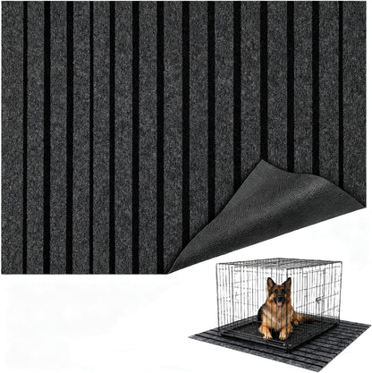 Dog Crate Mat 47"x32" Extra Thick Waterproof Non-Slip Kennel Pad, Absorbent Striped Design for Under Crate, Reusable & Washable Dog Mat for Crate - Image 10