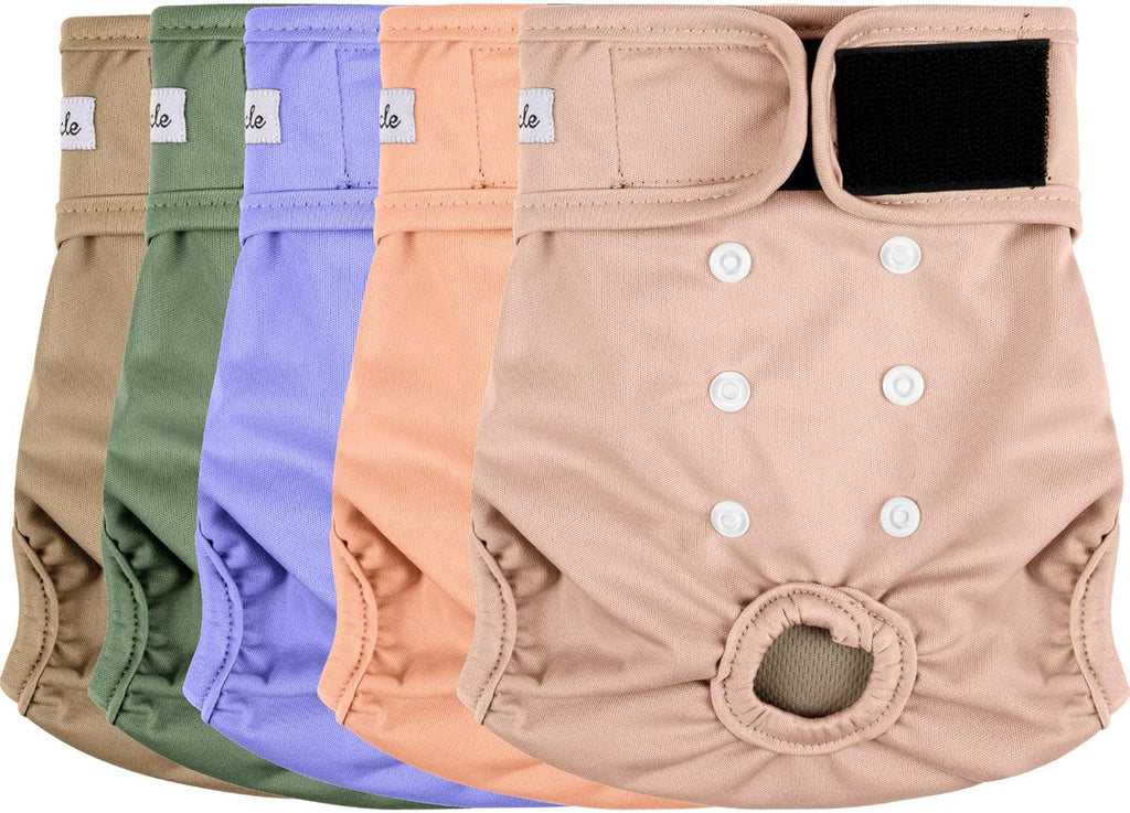 Female Dog Diapers 5Pcs - Premium Reusable Diapers for Doggie in Heat - Highly Absorbent Dog Diapers Female for Pet Incontinence with Adjustable Snaps, Flowers S - Image 9