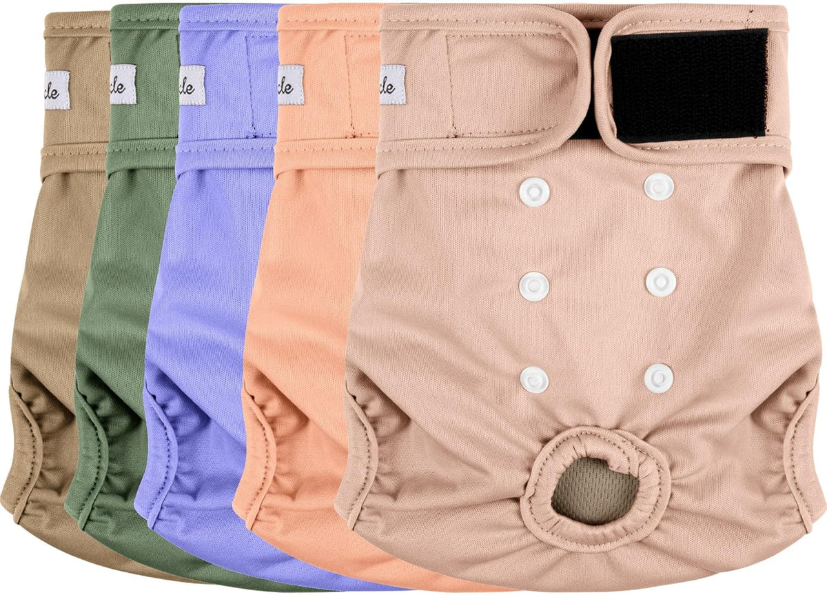 Female Dog Diapers 5Pcs - Premium Reusable Diapers for Doggie in Heat - Highly Absorbent Dog Diapers Female for Pet Incontinence with Adjustable Snaps, Flowers S - Image 9
