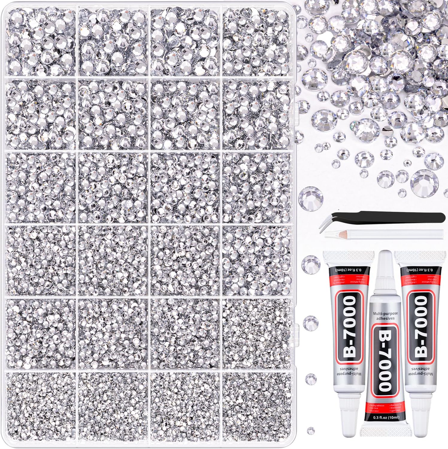 Tinkrstuff resin rhinestone bedazzling kit with 32000 gems and glue