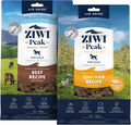 ZIWI Peak Air Dried Dog Food Beef and Chicken Bundle front view of premium imported pet food bags