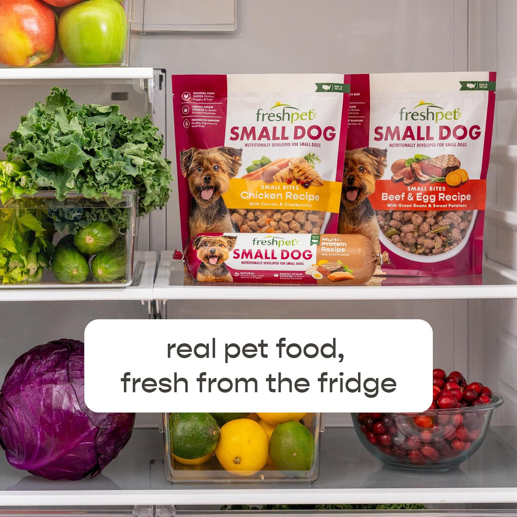 Freshpet Select grain-free multi-protein ingredients label