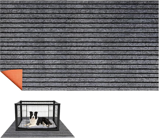 OCMML Extra Large Gray Waterproof Dog Crate Mat front view