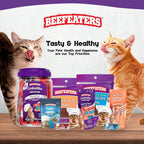 Beefeaters Lickable Cat Treats 48 Count - Puree Squeeze Up Tubes Variety Pack (Salmon, Tuna & Chicken) | Grain Free, Taurine Enriched, High Moisture for Picky Eaters | Cat Treat Topper or Snack - Image 9