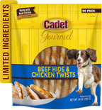 Cadet Gourmet 5-Inch Beef Hide Twist Chew Sticks, Long-Lasting and Natural Rawhide Chews for Dogs, Inspected & Tested in USA, Chicken Flavor, 50 Count - Image 9