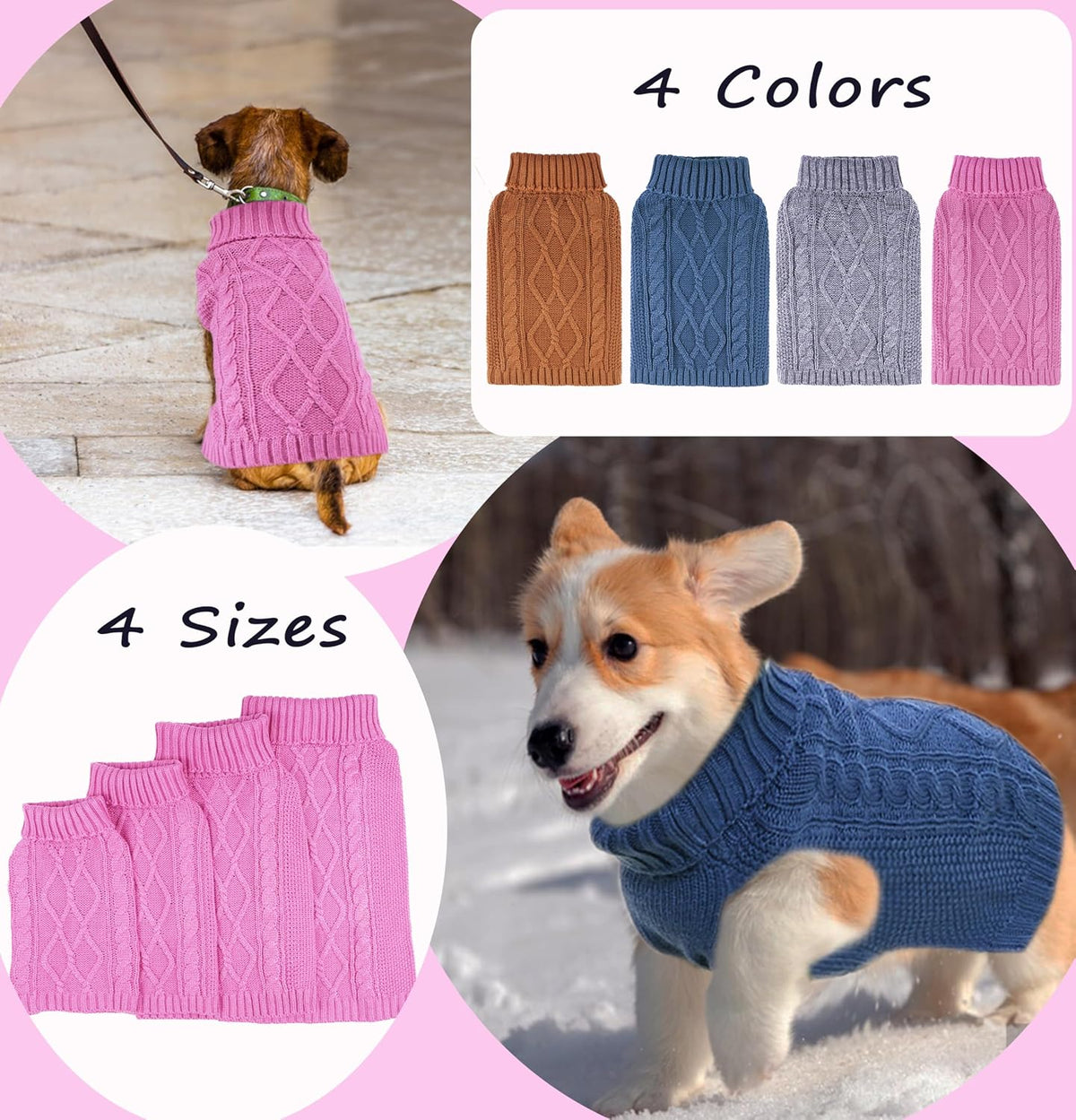 Viunimo extra small puppy clothes soft acrylic knitted turtleneck