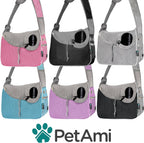 PetAmi hands free dog carrier with interior safety strap clip