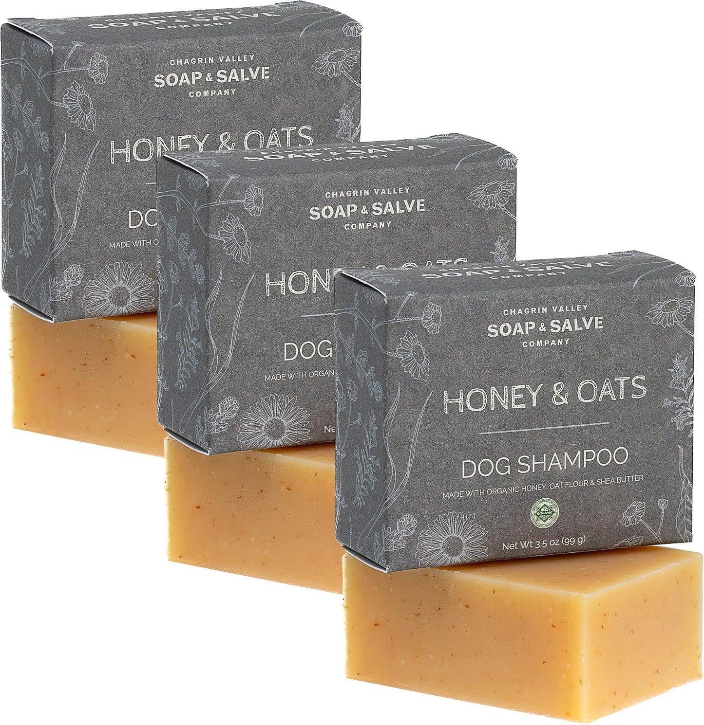 Chagrin Valley Soap & Salve Certified Organic Dog Shampoo and Conditioner - Dog Shampoo Itchy Skin Relief and Puppy Essentials - Natural Handmade Honey & Oats, 3.8 oz Bar Soap - Image 11