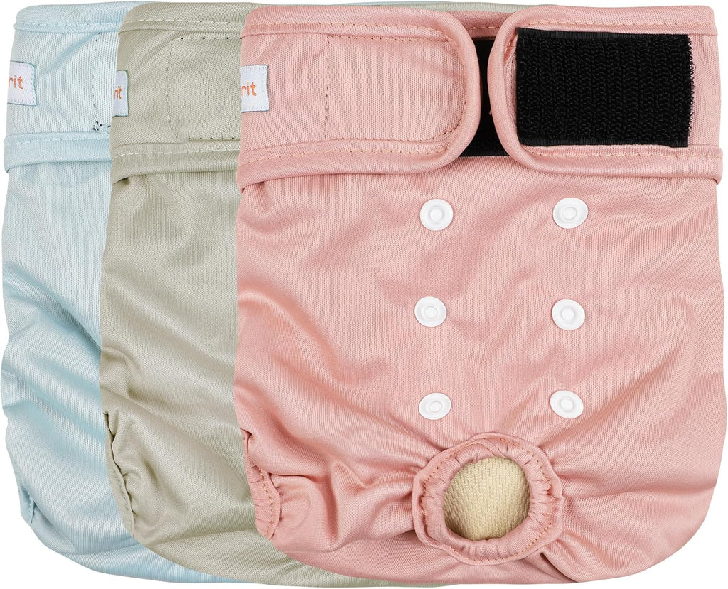 Langsprit Washable Female Dog Diapers (3 Pack) - Doggie Reusable Small Medium Large Dog Diapers for Doggy Puppy Female in Period - Highly Absorbent Dog Heat Panties (Medium,Rabbit, Owl, Lion) - Image 15