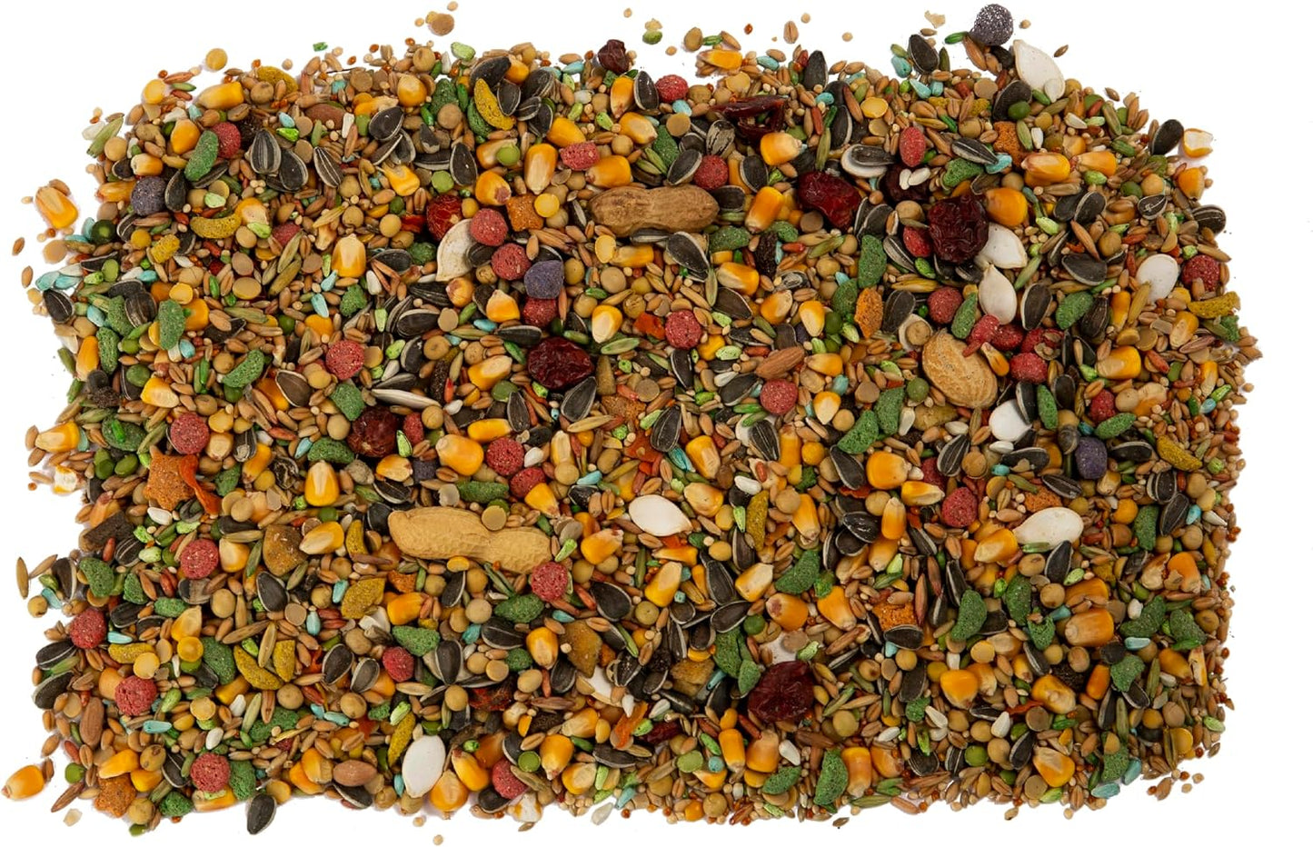 Premium seed and vegetable mix for parrots inside the package