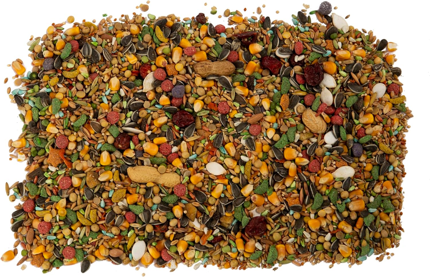 Premium seed and vegetable mix for parrots inside the package