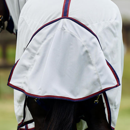 WeatherBeeta ComFiTec Airflow Fly Sheet Detach-A-Neck, Grey/Navy/Burgundy, 78" - Image 9