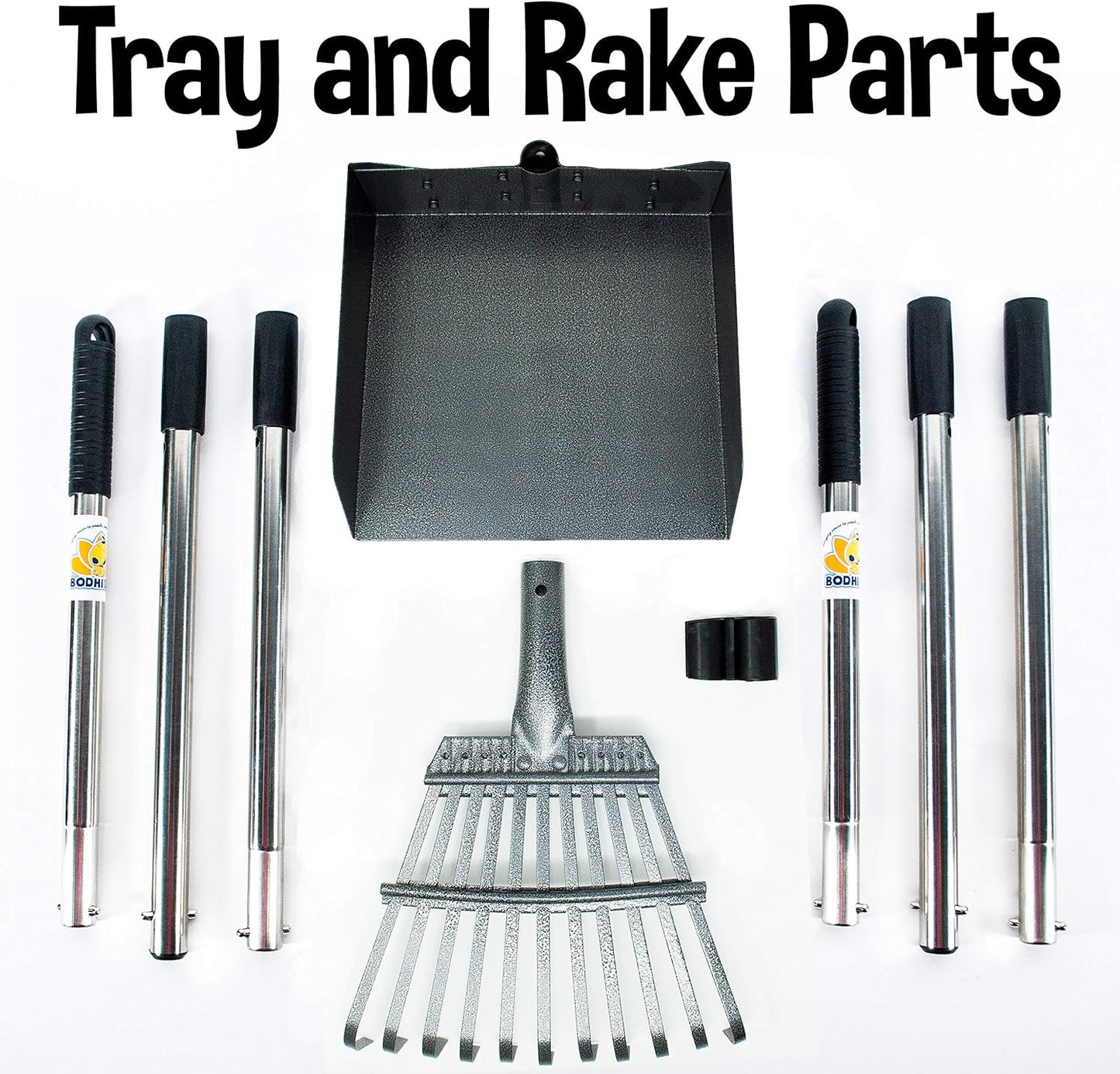 Adjustable height interlocking metal handles of the Bodhi Dog pooper scooper set