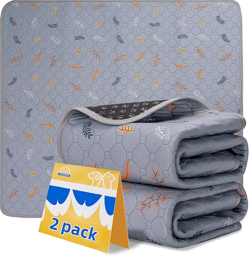 Sunheir Washable Pee Pads for Dogs , Thick Heavy Absorbency Reusable, Prevent Leakage, Waterproof , Non-Slip Pee Pads for Puppy Playpen, Crate, Whelping Box, Potty Training, Grey, 2 packs - Image 15