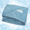 PetAmi Premium Cooling Dog Blanket front view showcasing the Dusty Blue quilted design.