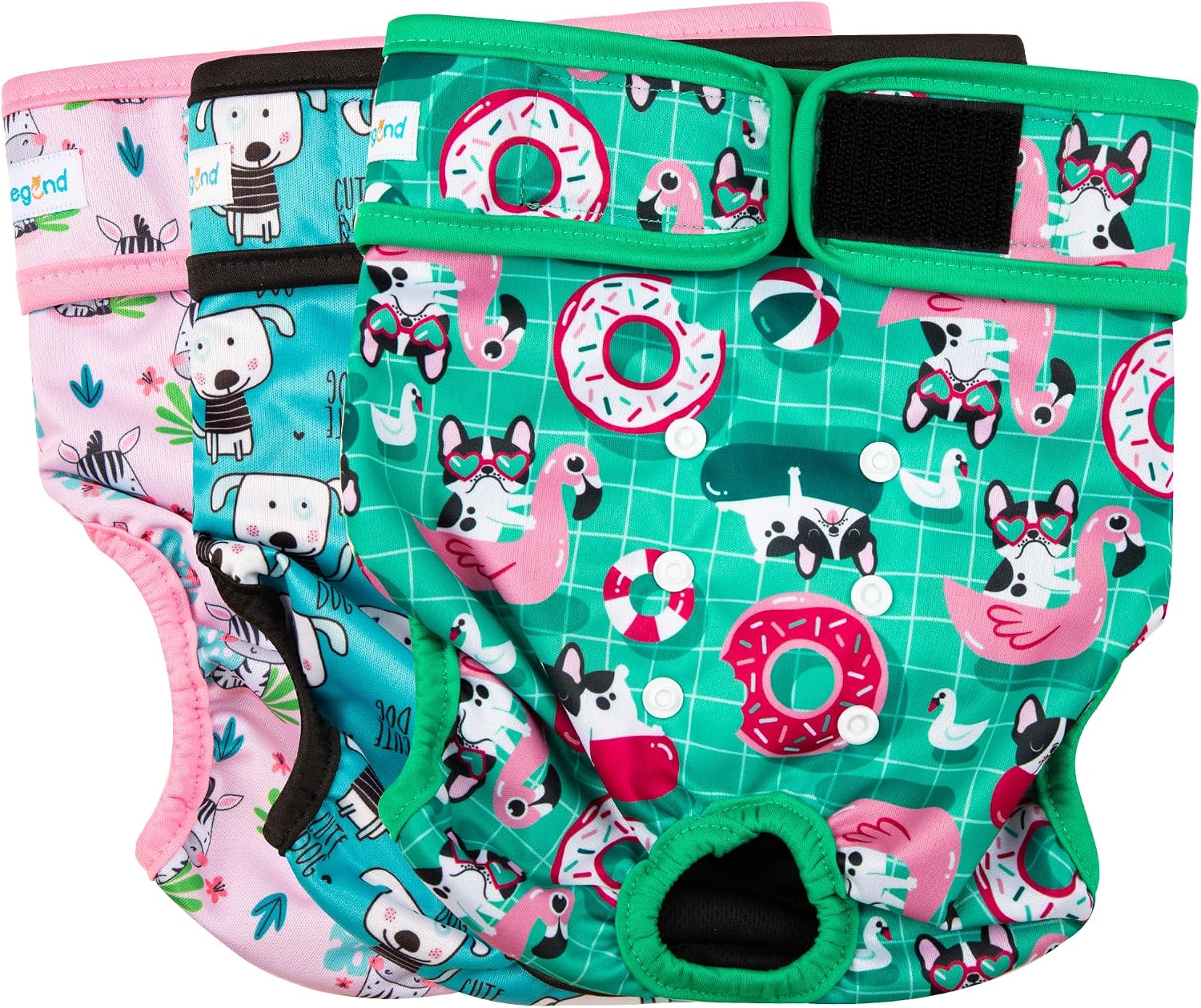 Paw Legend Washable Reusable Female Dog Period Diapers for Heat Doggie Puppy Diapers for Female Dogs (3 Pack,X-Small) - Image 11