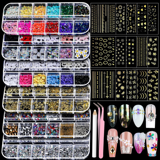 Teenitor nail charms and stickers kit front view
