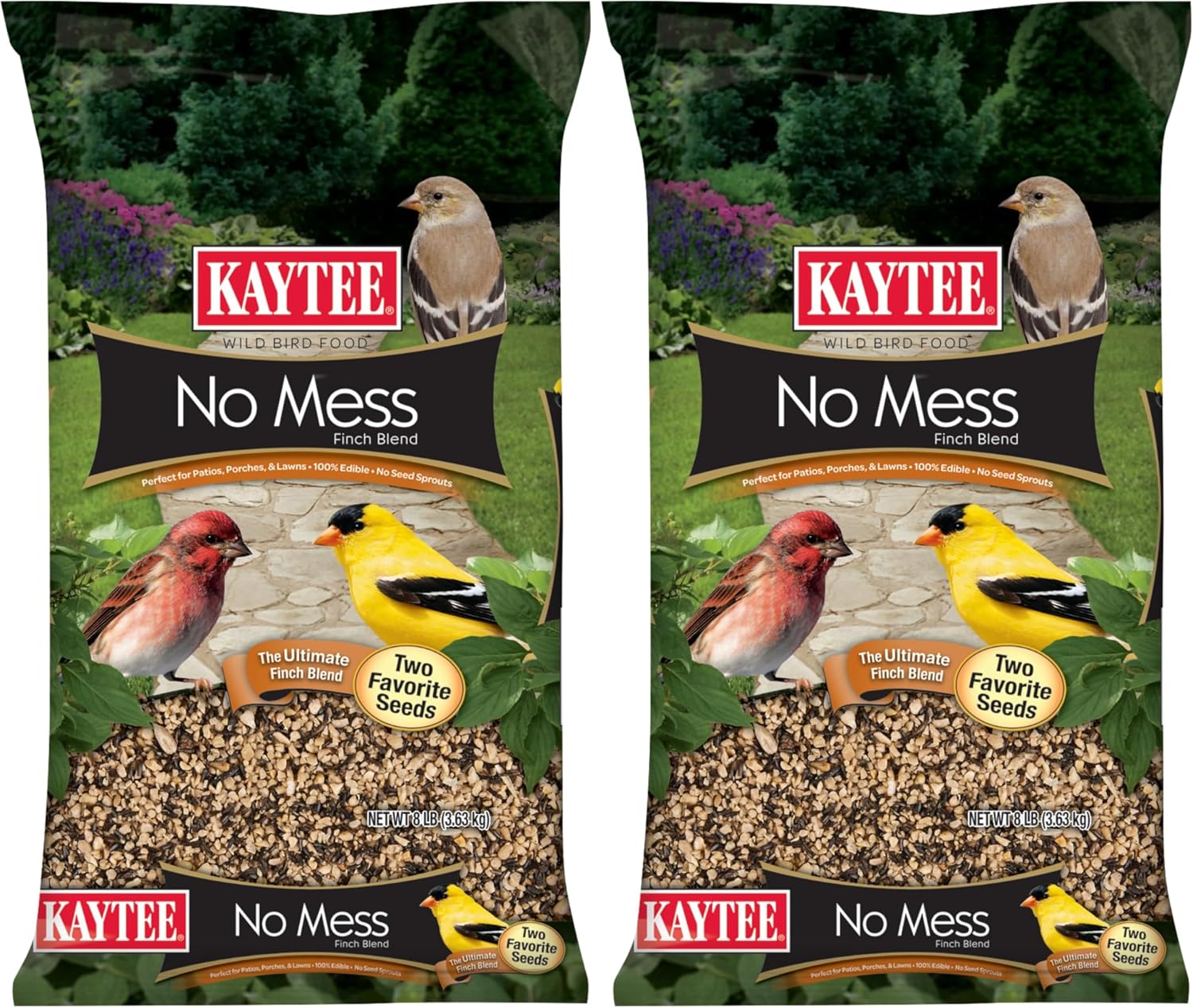 Kaytee No Mess Finch Seed and Nyjer Blend, Attracts Goldfinches, Chickadees, Junos, Finches and Other Wild Birds, 8 Pounds - Image 10