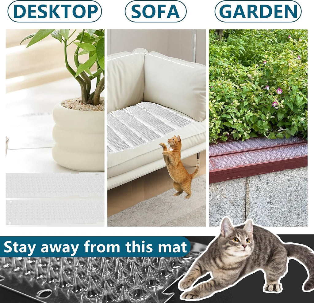 26 Pack Scat Mat for Cats - 3.3 x 16.7 Inch Cat Deterrent Mat to Keep Cats Out of Yard Permanently, Dog and Cat Spikes Mat with 0.5 Inch Sturdy Design Spike for Cat Pee Deterrent - Image 8