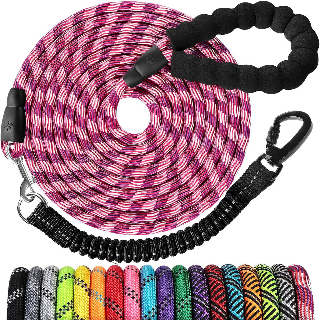 Long Dog Leash 15 FT: Heavy Duty Rope Leashes for Dogs Training with Swivel Lockable Hook Reflective Threads Bungee and Padded Handle - Dog Lead for Large Small Medium Dogs Outside Walking Hiking - Image 9