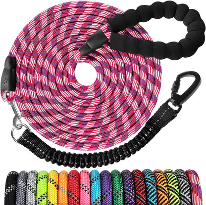 Long Dog Leash 15 FT: Heavy Duty Rope Leashes for Dogs Training with Swivel Lockable Hook Reflective Threads Bungee and Padded Handle - Dog Lead for Large Small Medium Dogs Outside Walking Hiking - Image 9