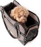 Side view of Pet Life fashion pet carrier showing storage pouch