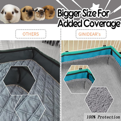 Anti-slip backing on gray guinea pig fleece bedding