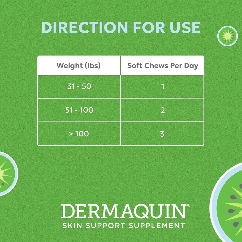 Dermaquin skin barrier enhancement chews for dogs over thirty pounds