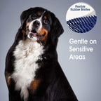 Pet grooming mitt being used to clean dog hair off home furniture