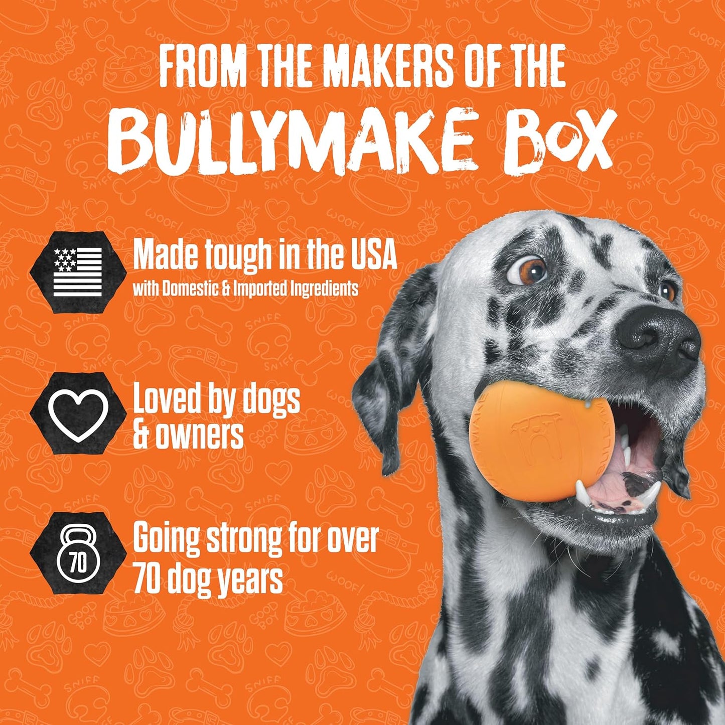 Close up of durable nylon material on Bullymake steak toy.